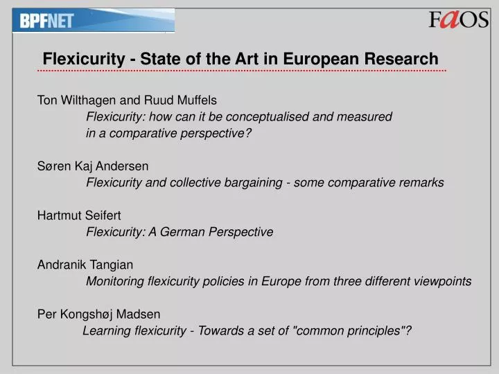 flexicurity state of the art in european research n.