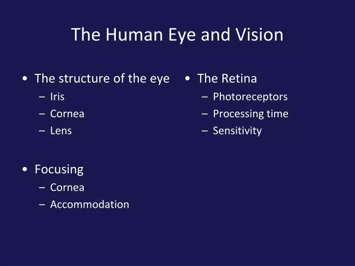 PPT The Human Eye and Vision PowerPoint Presentation, free download