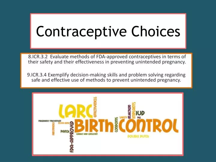 contraceptive choices n.