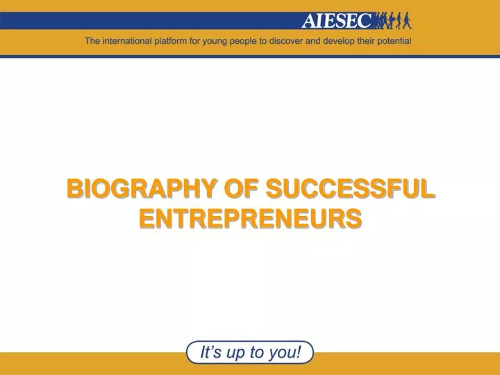 how to write an entrepreneur biography