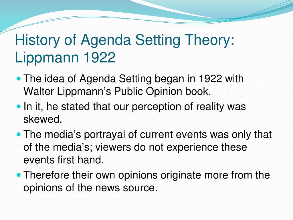 Ppt agenda setting theory powerpoint presentation free download id