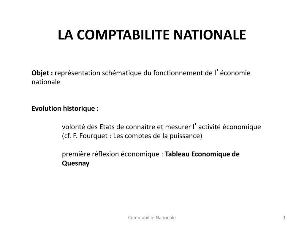 PPT - LA COMPTABILITE NATIONALE PowerPoint Presentation, free download ...