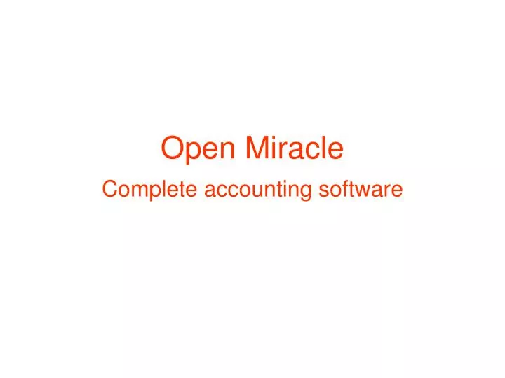open miracle n.
