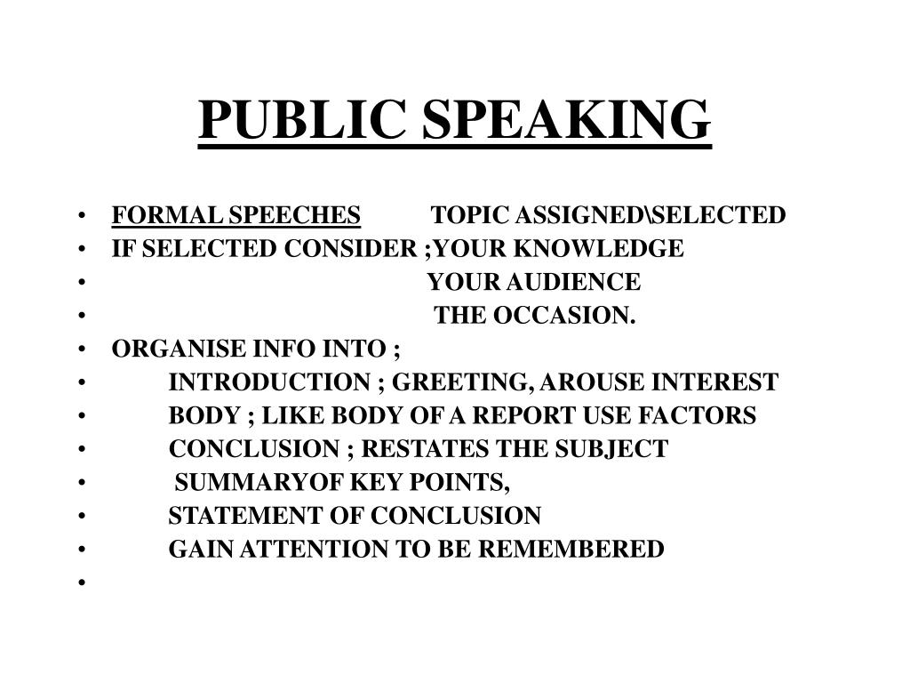 public speaking powerpoint presentation