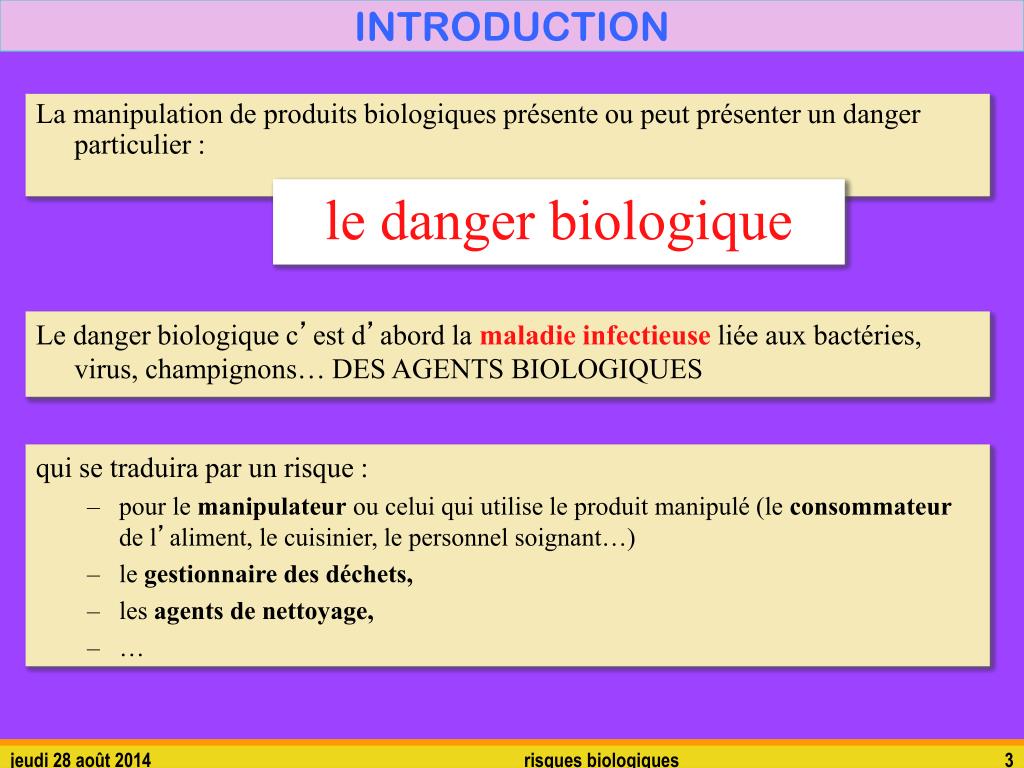 PPT  RISQUES BIOLOGIQUES PowerPoint Presentation, free download  ID