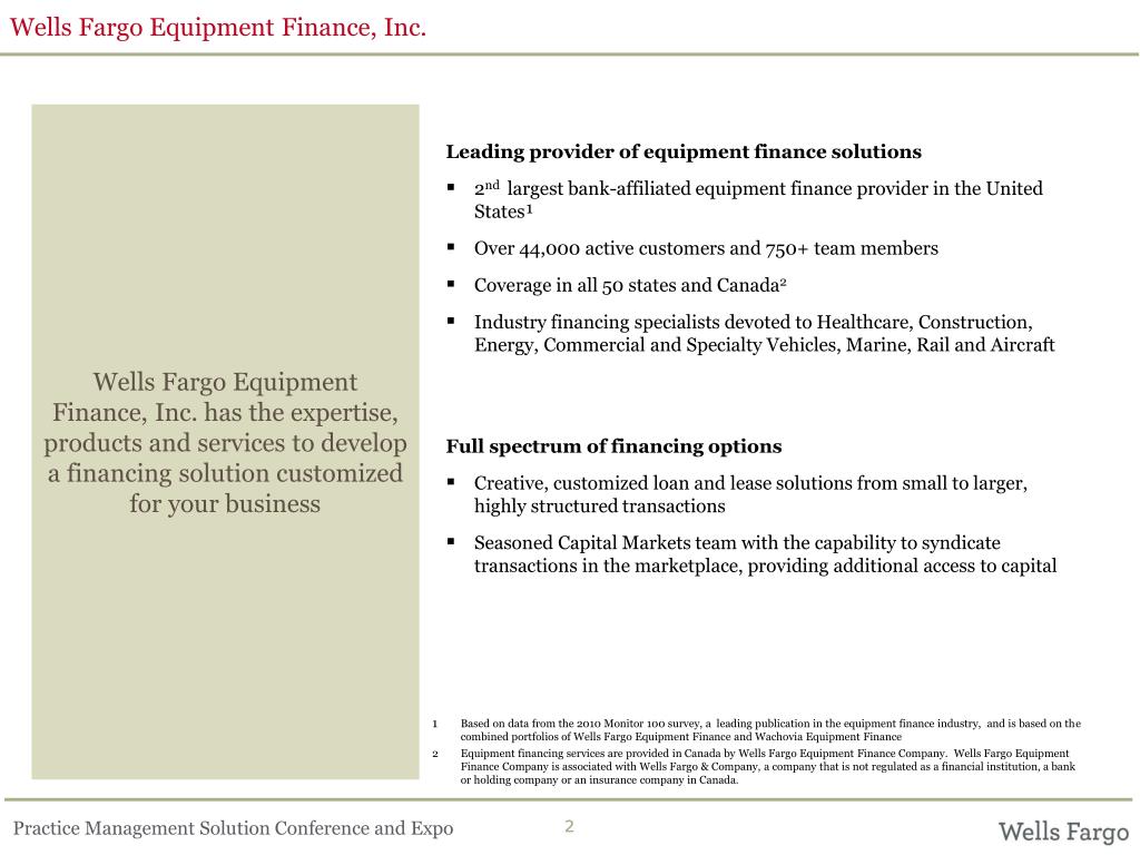 PPT Wells Fargo Equipment Finance, Inc. PowerPoint