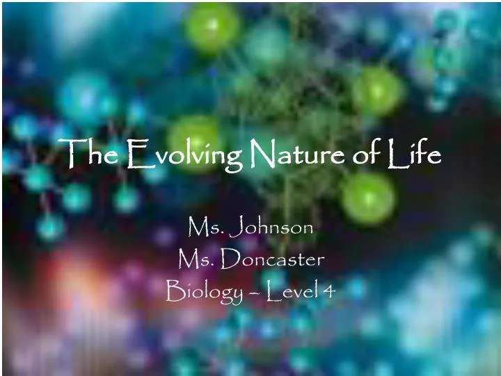 the evolving nature of life n.