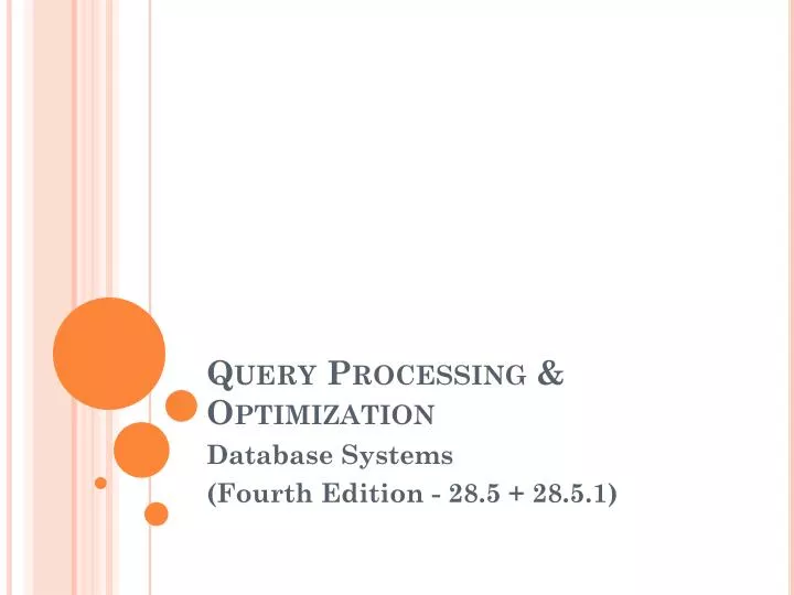 query processing optimization n.