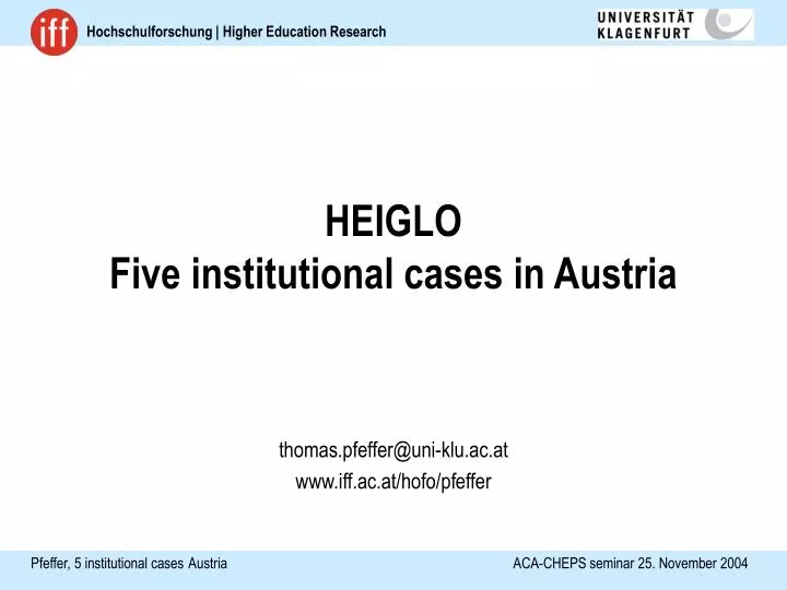heiglo five institutional cases in austria n.