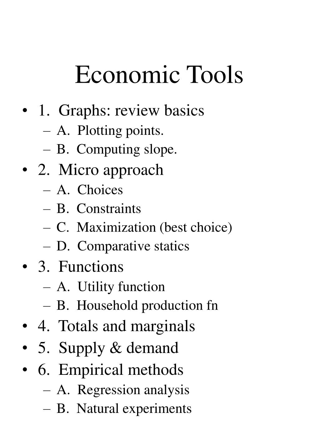 PPT - Economic Tools PowerPoint Presentation, free download - ID:3646721