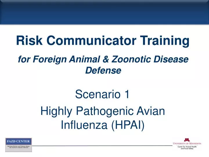 scenario 1 highly pathogenic avian influenza hpai n.