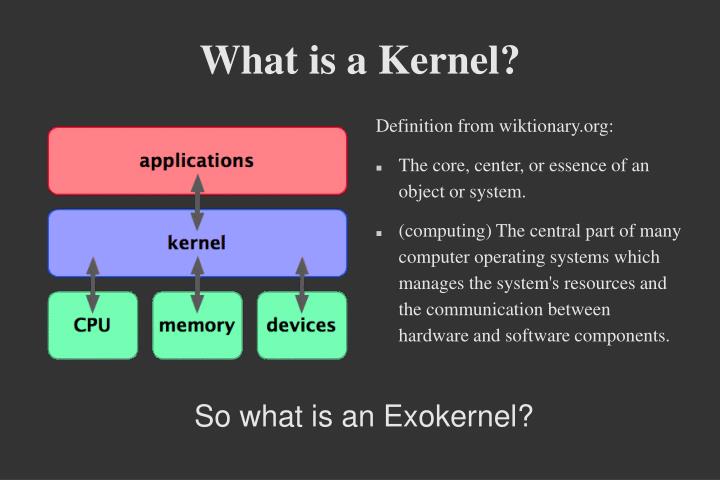 an operating system and how a kernel defines the operating system Get an answer for 'define operating system what are the functions and types of operating systems' and find homework help for other computer science questions at enotes. an operating system and how a kernel defines the operating system Get an answer for 'define operating system what are the functions and types of operating systems' and find homework help for other computer science questions at enotes.