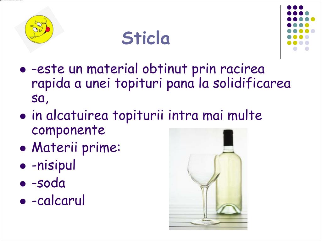 PPT - Materii prime si materiale din sticla PowerPoint Presentation, free  download - ID:3649160