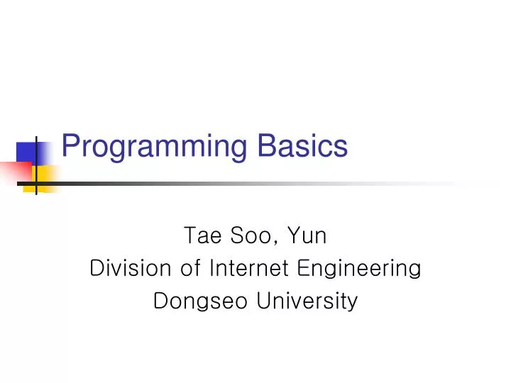 PPT - Programming Basics PowerPoint Presentation, free download - ID ...