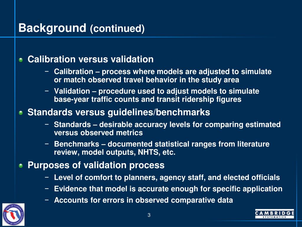PPT - New Calibration and Validation Standards for Travel Demand