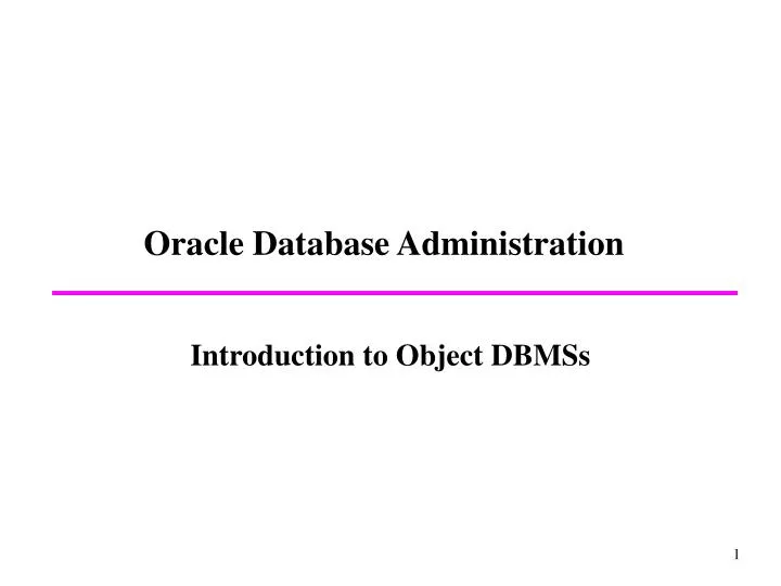 oracle database administration n.