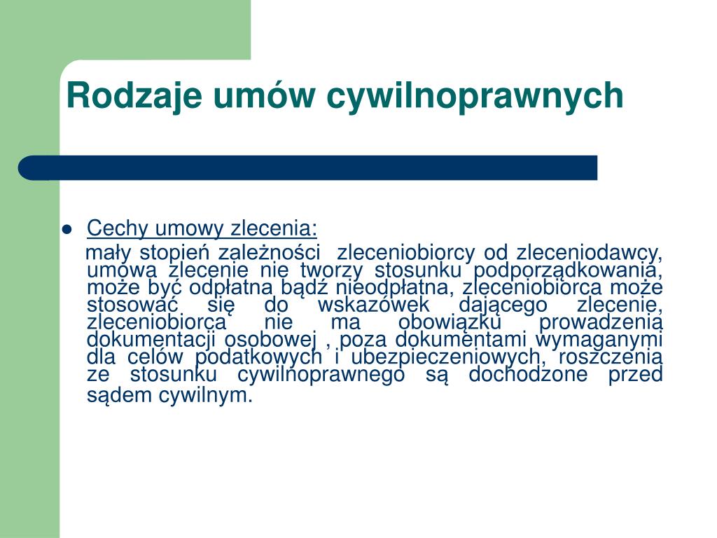 PPT - UMOWY CYWILNOPRAWNE PowerPoint Presentation, free download -  ID:3652260