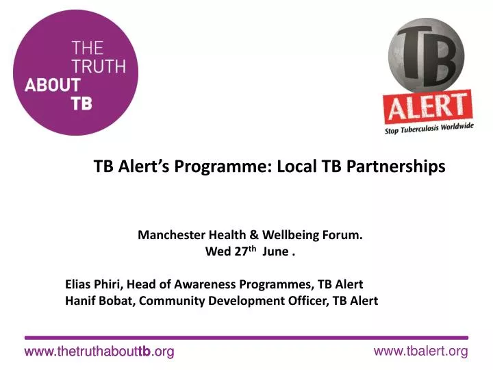 tb alert s programme local tb partnerships n.