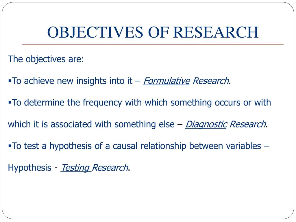 a research objective stems directly from