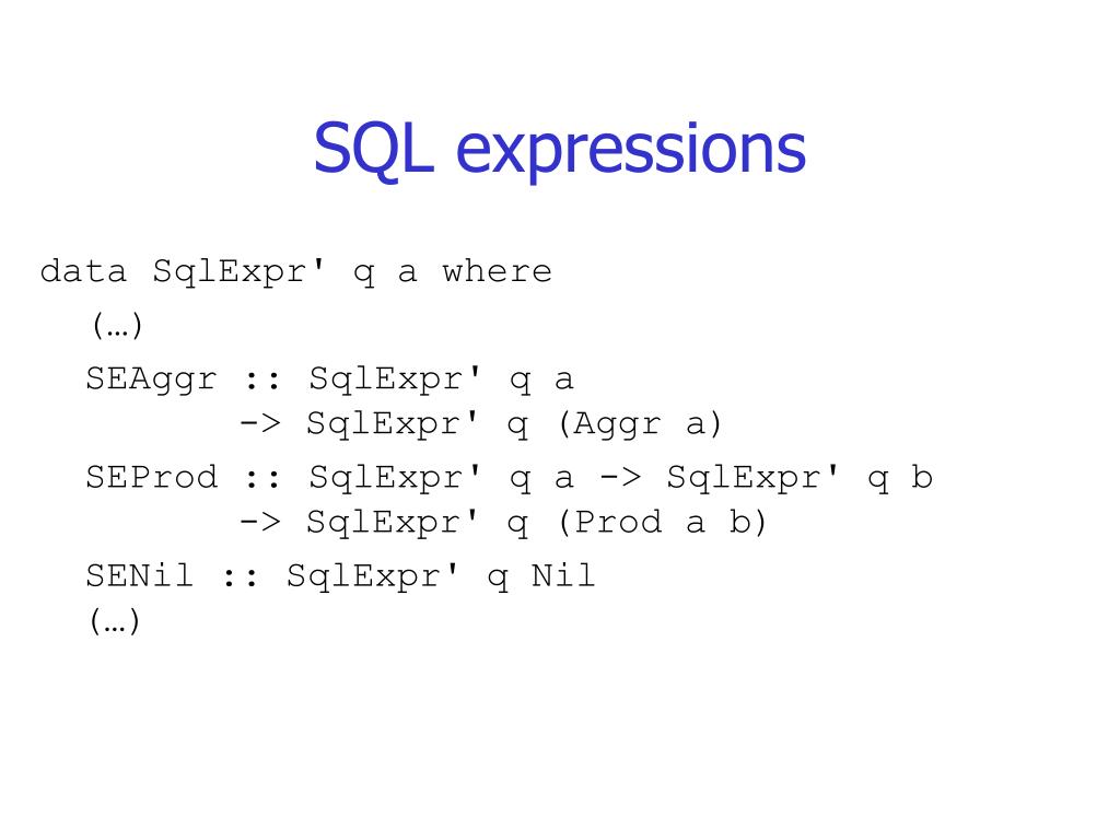 PPT - Squiggle Modelling SQL with associated type synonyms PowerPoint ...