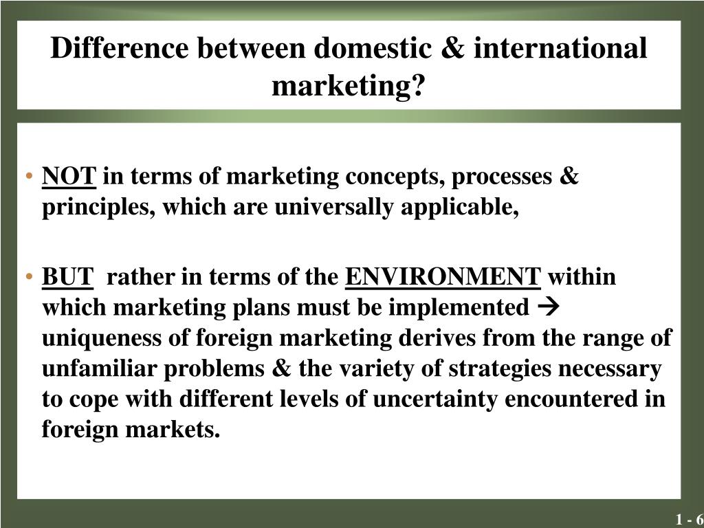 difference between domestic and international marketing planning
