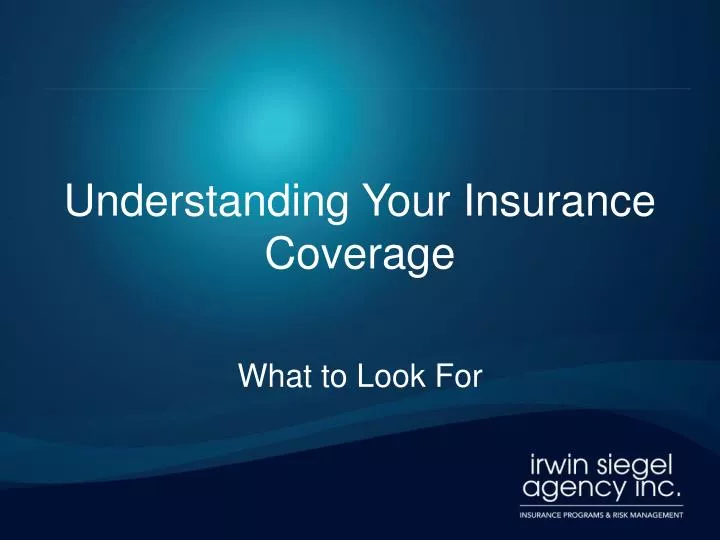 understanding your insurance coverage n.