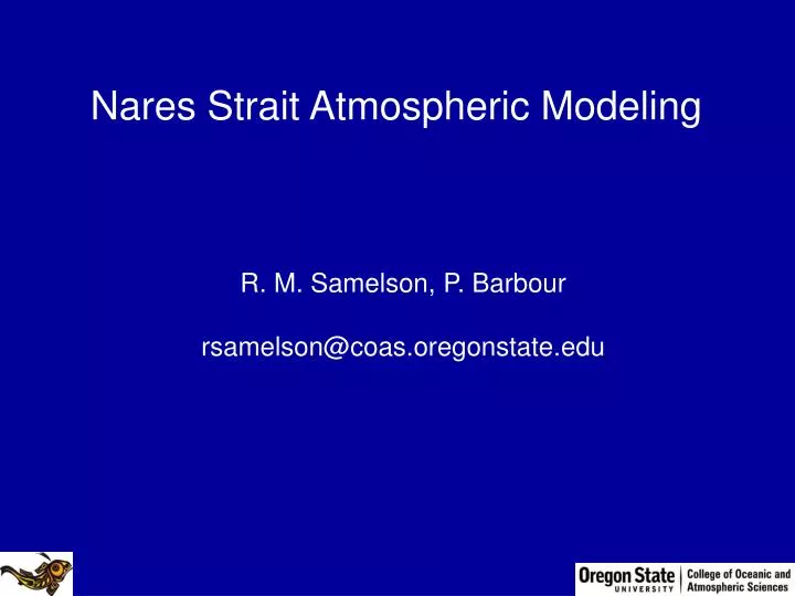 nares strait atmospheric modeling n.