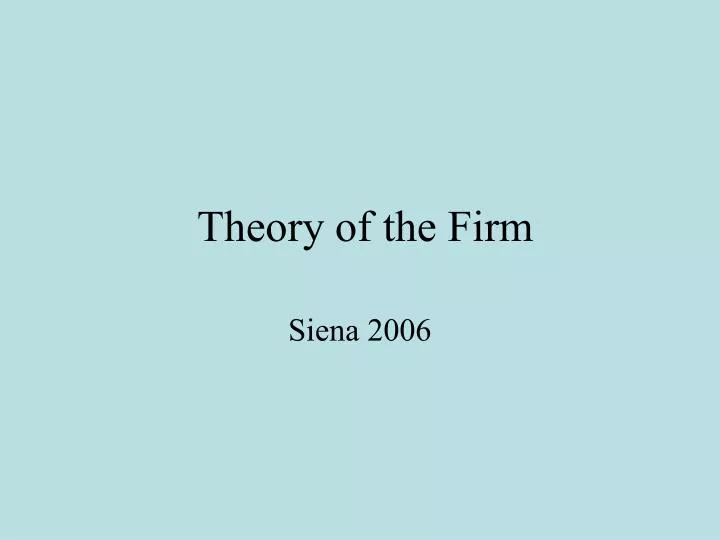 theory of the firm n.