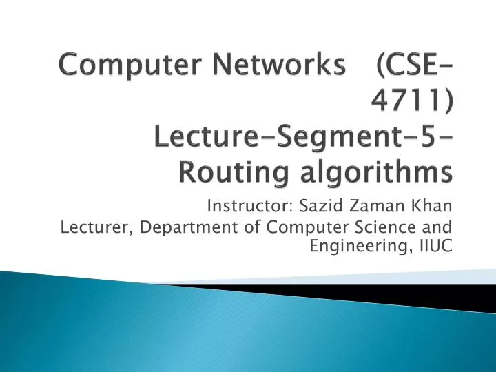 Ppt computer networks cse 4711 lecture segment 5 routing