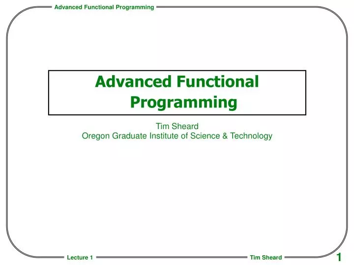 PPT - Advanced Functional Programming PowerPoint Presentation, free ...