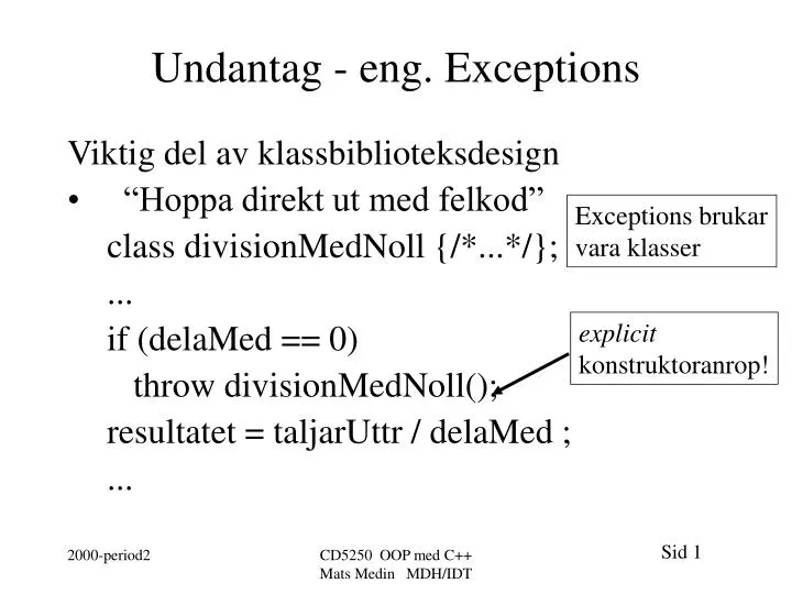 PPT Undantag eng. Exceptions PowerPoint Presentation, free download