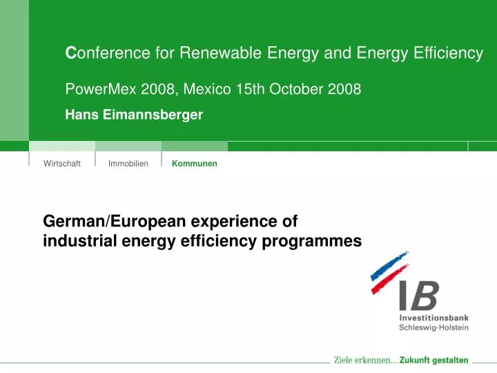 c onference for renewable energy and energy efficiency n.