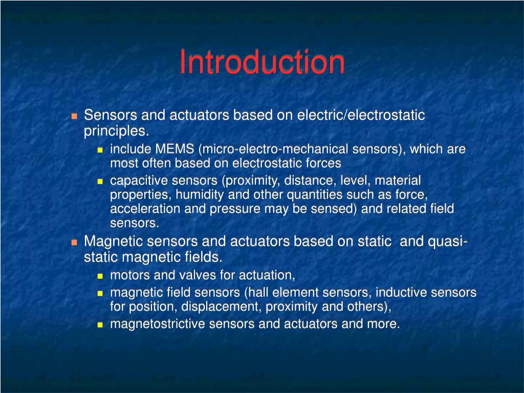 PPT Electric and sensors and actuators PowerPoint