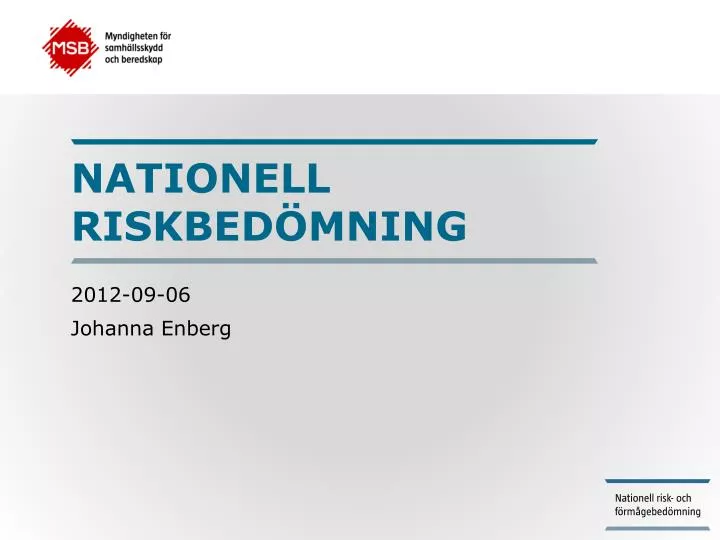 PPT - Nationell Riskbedömning PowerPoint Presentation, Free Download ...