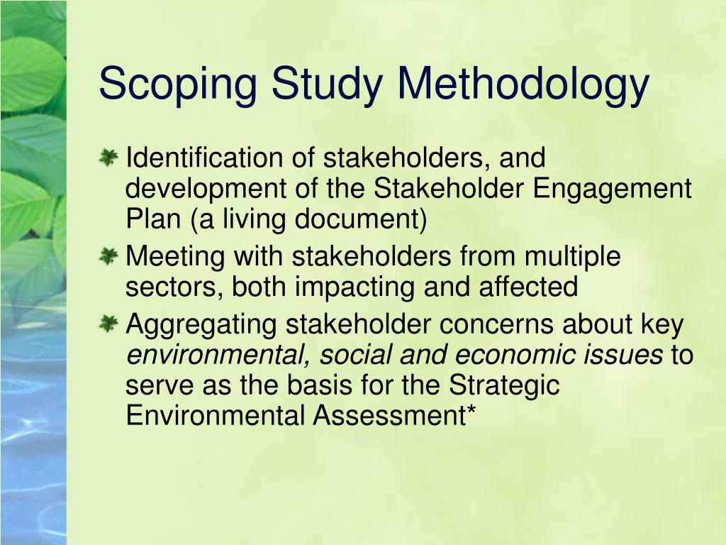 the scoping study methodology