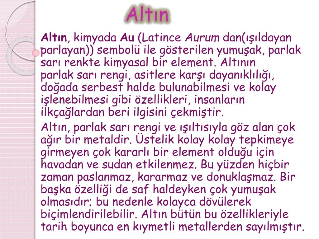 PPT - Altın PowerPoint Presentation, free download - ID:3669677