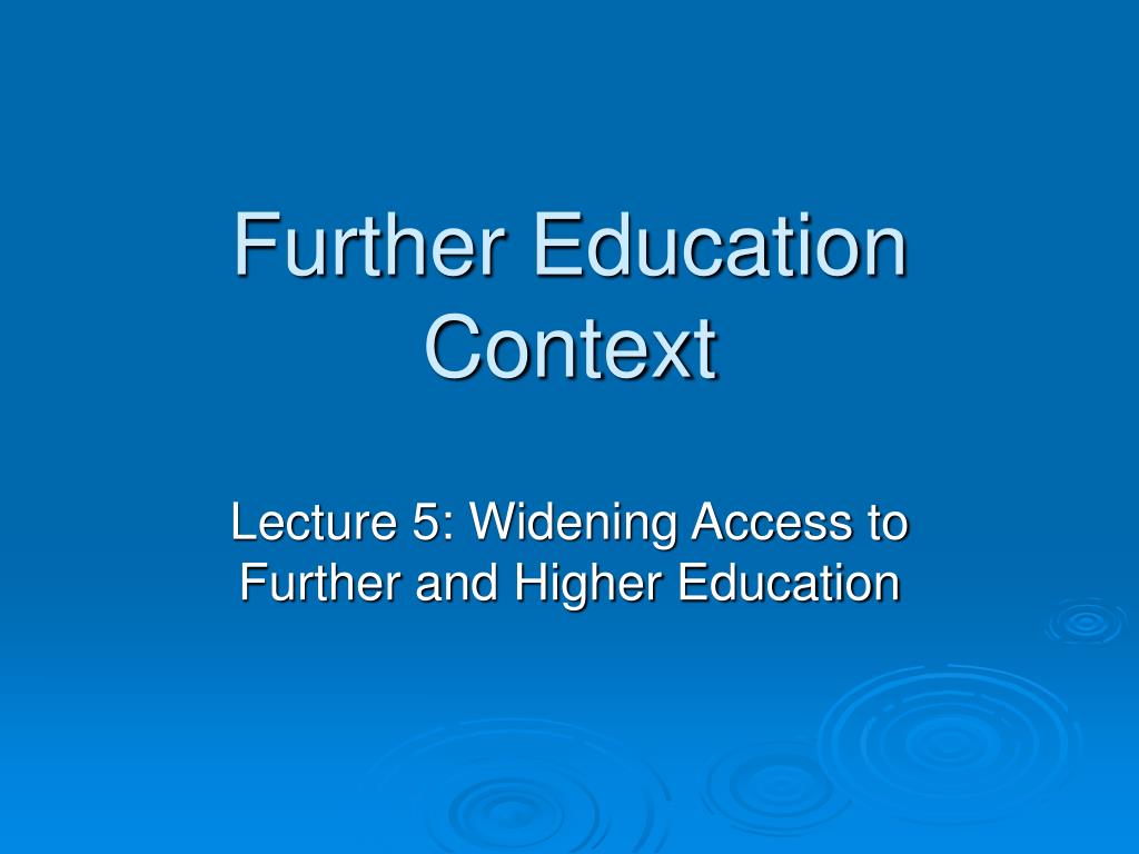 presentation about further education