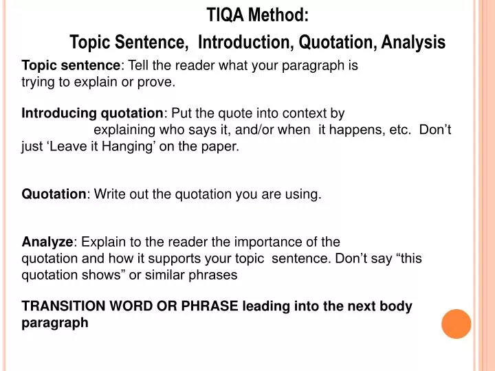 how to write a topic sentence for an analytical essay