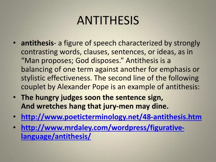 what is an antithesis example