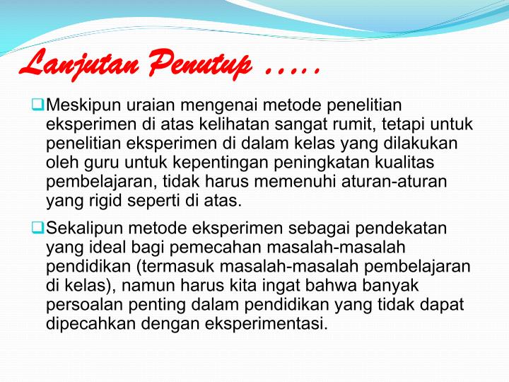 PPT - METODOLOGI PENELITIAN EKSPERIMEN PowerPoint 