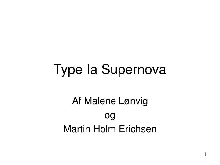 type ia supernova n.