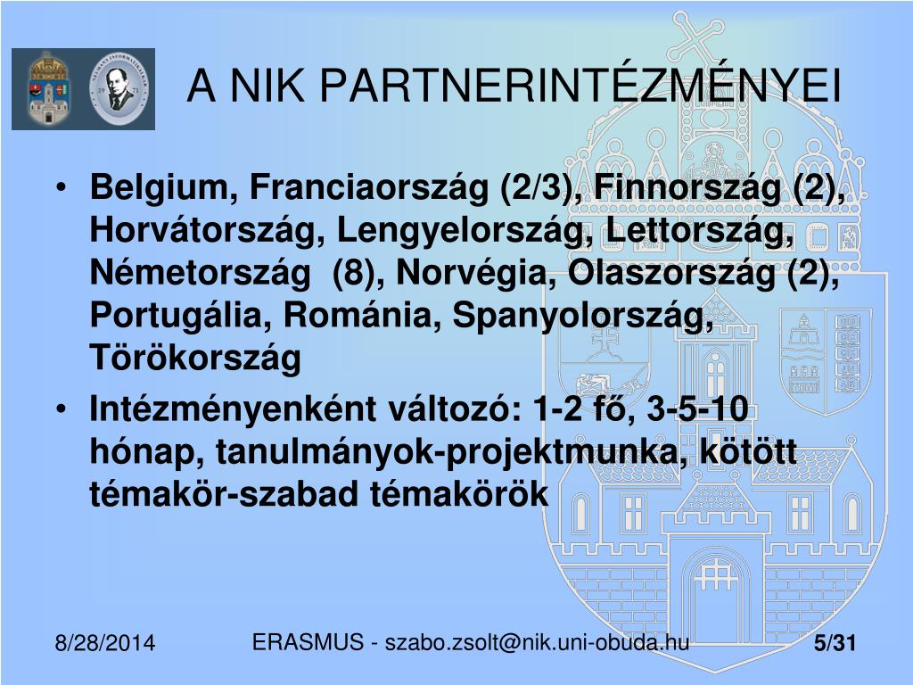 PPT - ÓE-NIK ERASMUS PowerPoint Presentation, free download - ID:3672568