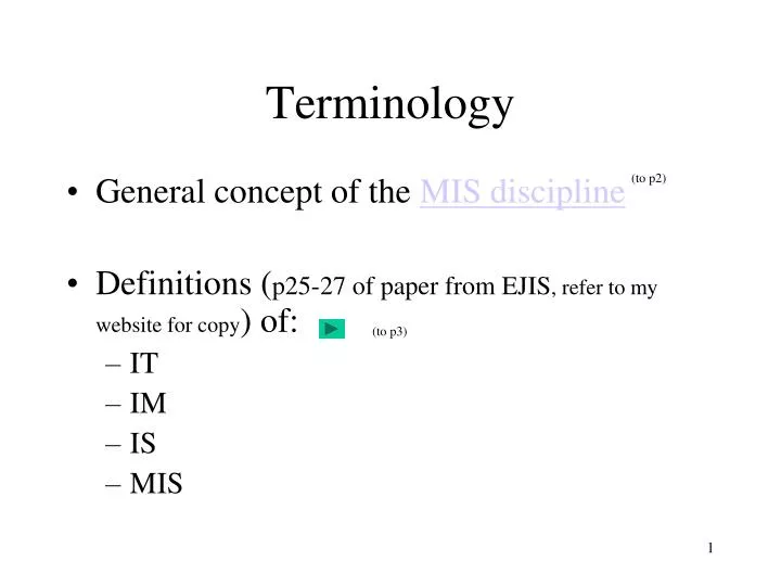 PPT - Terminology PowerPoint Presentation, free download - ID:3674846