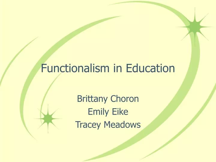 the functionalist view on education for Assessing the role of education from the functionalist perspective functionalists believe that education performs very important roles for individuals, the economy and the wider social structure. the functionalist view on education for Assessing the role of education from the functionalist perspective functionalists believe that education performs very important roles for individuals, the economy and the wider social structure.