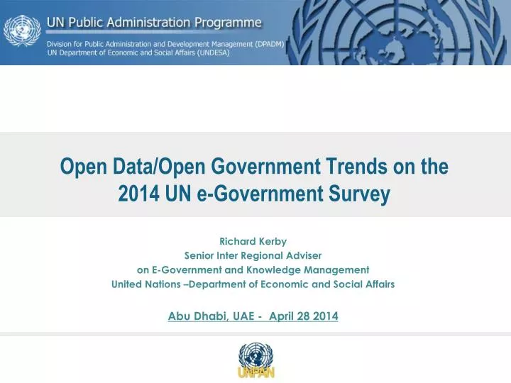 open data open government trends on the 2014 un e government survey n.
