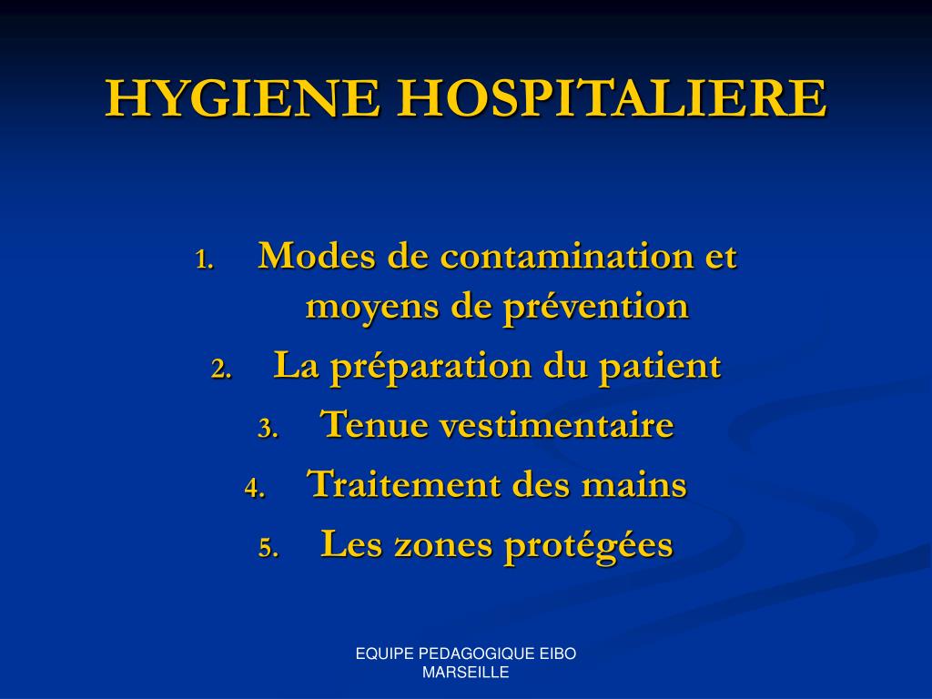 PPT - HYGIENE HOSPITALIERE PowerPoint Presentation, free download -  ID:3677597