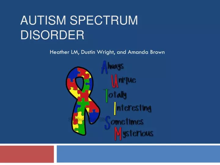 autism spectrum disorder n.