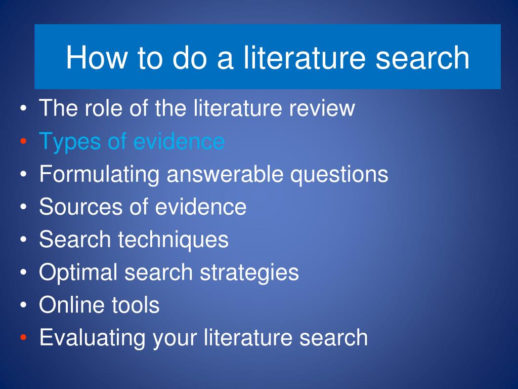 methods of literature search