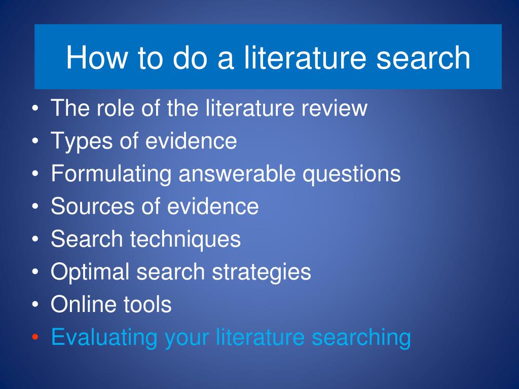 literature search methods