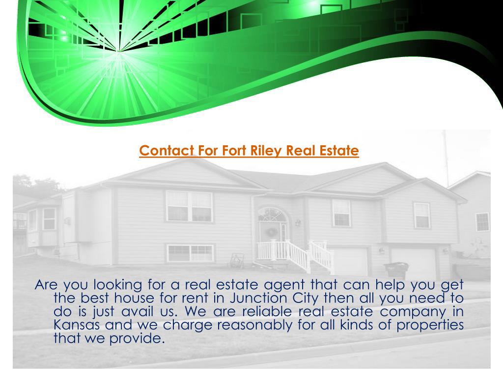 PPT Contact For Fort Riley Real Estate PowerPoint Presentation, free